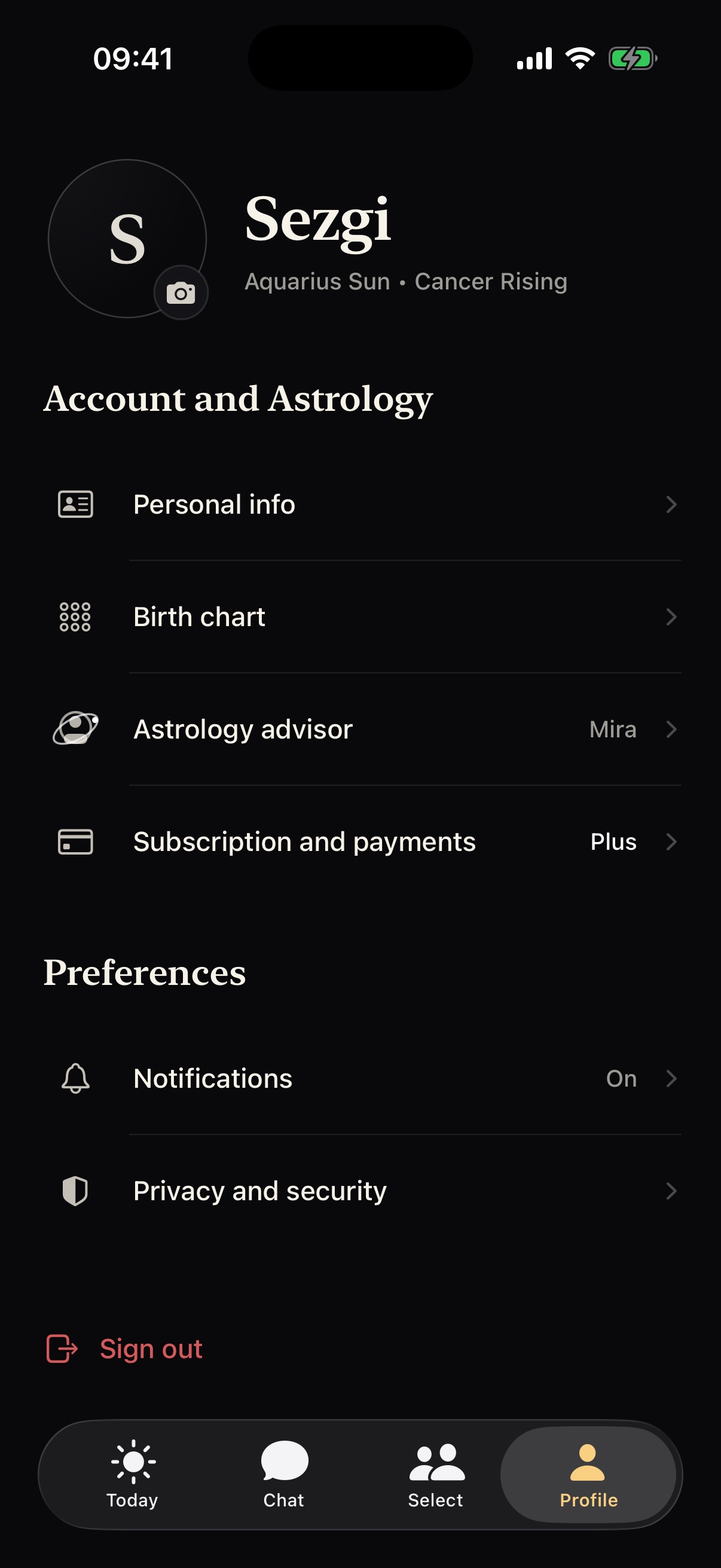 Sezgi astrology profile